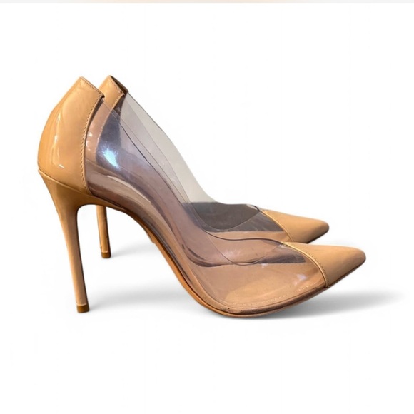 Schutz Cendi Honey Beige Transparent Women's Tan Pumps Size 7 Great Condition - Picture 7 of 7